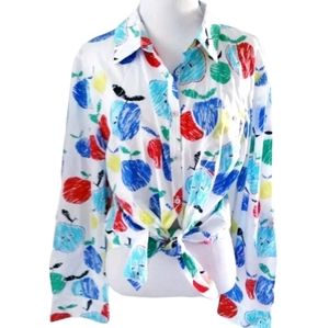 TALBOTS APPLE TEACHER BLOUSE SZ XL